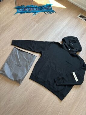 New Fear of God Essentials Hoodie Black with dust bag